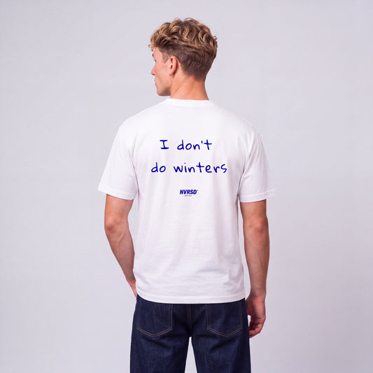 I don't do winters oversized tee, worn by model, back