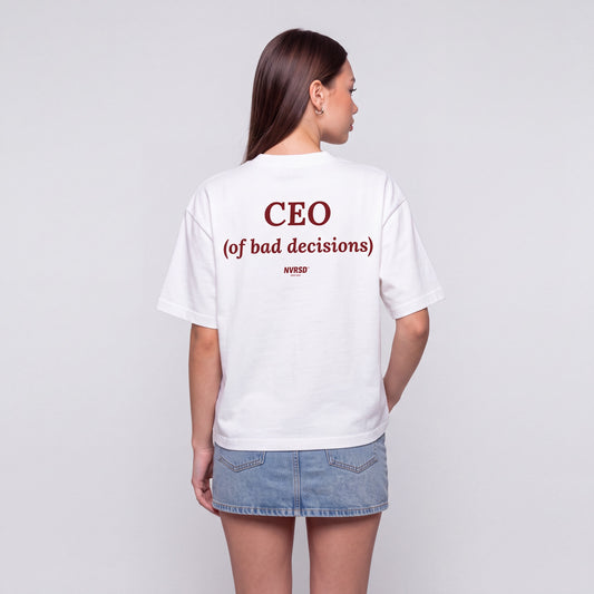 CEO oversized tee, worn by model, back