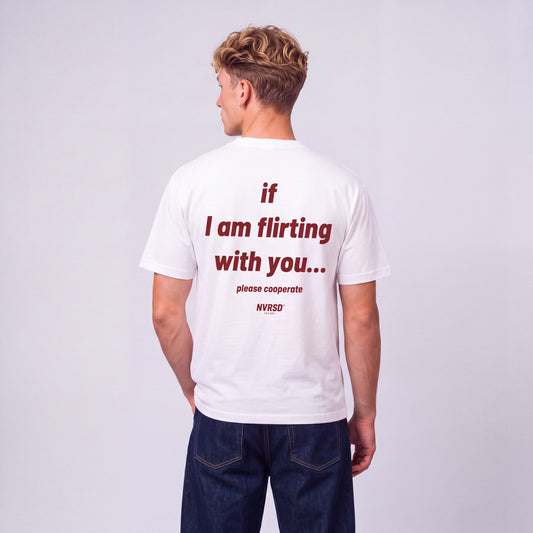 If I am flirting oversized tee, worn by model, back