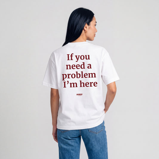 If you need a problem oversized tee, worn by model, back